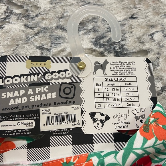 WOOF | Hawaiian dog Velcro shirt NWT XL - Picture 4 of 5